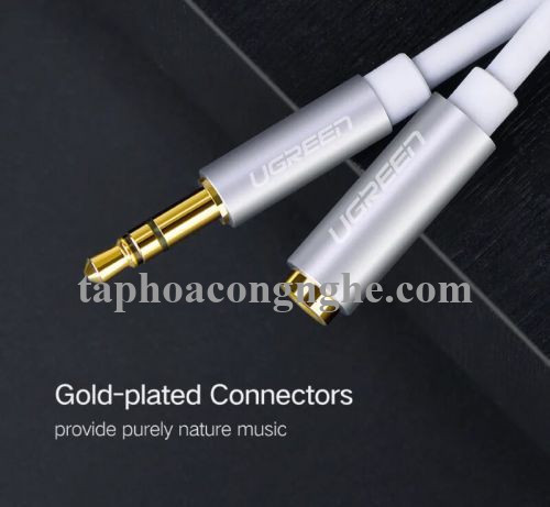 Ugreen 10777 3M màu Trắng Cáp âm thanh 3.5mm nối dài đầu nhôm AV118 30010777